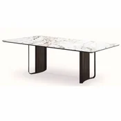 Casa Padrino luxury dining table with ceramic table top white/brown/bronze 240 cm