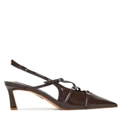 STEVE MADDEN Čevlji s peto in s paščki temno rjava