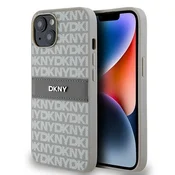 DKNY Etui DKNY Leather Mono Stripe & Metal Logo za iPhone 15/14/13 - bež