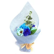 Stoječ šopek milnih rož - Modra eleganca - Baby shower - Dan žena