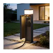 Brilagi -Spoljašnja lampa sa 2 SCHUKO uticnice PILLAR 1xG9/11W/230V IP44 antracit