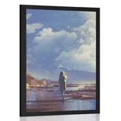 Plakat ženska v fantazijskem svetu - 30x45 black