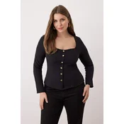 Trendyol Curve Ženska bluza Tbbaw26Af00046, Crna