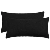 vidaXL Prevleka za blazino 2 pcs HEERLEN Črna 40 x 80 cm Bouclé