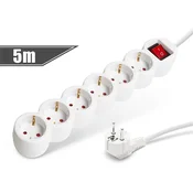 Delight produžni kabel - 20232 (6 uticnica, s prekidacem, 5 m)