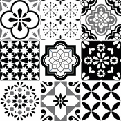 Set od 9 zidnih samoljepljivih naljepnica Ambiance Cement Tiles Alexia, 10 x 10 cm