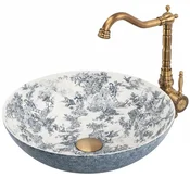 REA-U3608 - Nadpultni umivalnik JULIANA 40 cm keramika/bela/modra