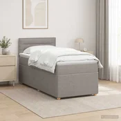 Postelja boxspring z vzmetnico Taupe 90 x 200 cm Blago