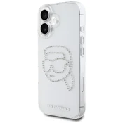 Karl Lagerfeld Ovitek Karl Lagerfeld IML Rhinestones Karl Head - iPhone 16 (prozoren)