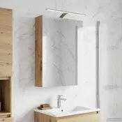 vidaXL Kopalniška ogledalna omara z LED lučmi Oreh 50 x 14,5 x 70 cm