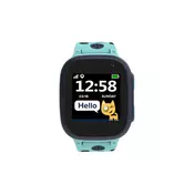 CANYON Sandy KW-34, Kids smartwatch, 1.44 inch colorful screen,  GPS function, Nano SIM card, 32+32MB, GSM(850/900/1800/1900MHz), 400mAh battery, compatibility with iOS and android, Blue, host: 52.9*40.3*14.8mm, strap: 230*20mm, 42g