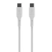 FIXED USB-kabel tekoči silikonski USB-C/USB-C s podporo za PD, 60W, 2m - bel
