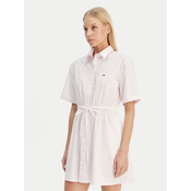 Tommy Jeans Srajčna obleka DW0DW20617 Roza Regular Fit