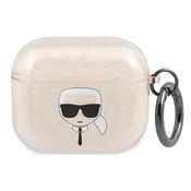 Karl Lagerfeld KLA3UKHGD Ovitek za AirPods 3 zlat/zlati bleščeči Karlova glava