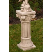 Casa Padrino Baroque Pillar Beige H. 76 cm - Magnificent Garden Pillar in Baroque Style - Garden Decoration Stone Pillar - Baroque Garden & Terrace Decoration Accessories