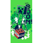 Zeleni pamucan djecji rucnik 70x140 cm Minecraft Boom – Jerry Fabrics