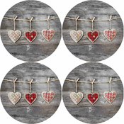 Bertoni Home Unisexs 4 Round Table Pads Set Hearts