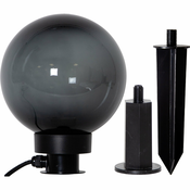EGLO 900201 | Monterollo-Smoke Eglo ubodne svjetiljke svjetiljka kuglasta sa kablom i vilastim utikacem 1x E27 IP44 crno, prozirna crna