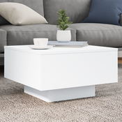 Stolic za kavu s LED svjetlima bijeli 55 x 55 x 31 cm