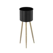 Stojalo za cvetlice in rastline 18x18x50cm črno z zlatimi nogicami 66856