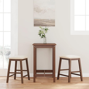 vidaXL Bar stoli z blazinami 2 kosa Brown Solid Wood Rubber