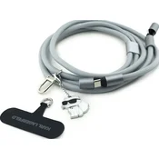Trak Karl Lagerfeld univerzalni CBDY Choupette Charm USB-C/USB-C kabel, trak sive barve (KLCCUCNMSCKIG)
