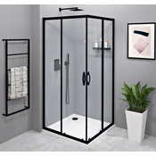 Gelco SIGMA SIMPLY BLACK Kvadratni Kotni Tuš Kout 1000x1000 mm s Črnim Okvirjem in Čistim Steklom