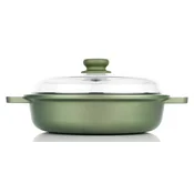 Risoli Posoda s premazom proti prijemanju Dr. Green 28 cm, s steklenim pokrovom