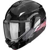 Scorpion EXO-TECH II Carbon Viator preklopna motociklisticka kaciga crno-roza