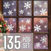 Mormark Set nalepk z vzorcem snežink, 135 kosov | SNOWFLAKE