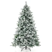 COSTWAY Umetno božično drevo z lučkami LED 186 cm, (5000038693)