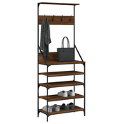 Stalak za odjecu i cipele smeda boja hrasta 70x34x184 cm