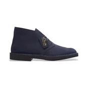 Clarks za moške. 26168085 Škornji Desert Bt Evo Navy (46), Ravna stran, Semiš, Čipke, Priložnostno, Mornarica