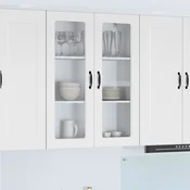 vidaXL Stenska kuhinjska omarica Visok sijaj bela 80 x 31 x 100 cm