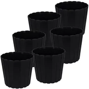 shumee Plastični cvetlični lonček za rože in zelišča na balkonu ali terasi, antraciten, 29 cm, 6 kosov.