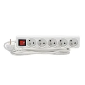 Podaljševalni kabel s stikalom 5 vtičnic 3m bel 64043
