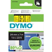 DYMO D1 trak 24 mm, črna na rumeni, 53718