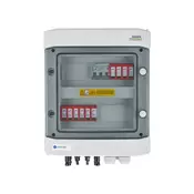 EMITTER EM-98_DCAC - Stikalna omarica IP65 z varovalko/prenapetostno zaščito, 2 x PV, 2 x MPPT