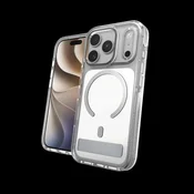 Ovitek Santa Cruz Snap Kickstand kovinski z gumbom kamere za Apple iPhone 18 Pro/17 Pro - srebrn
