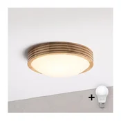 Brilagi - LED stropna svetilka CARVALHO MODERN SLIM 1xE27/60W/230V, premer 27,5 cm, hrast