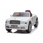 Beneo Djecji auto na akumulator Bentley Mulsanne 12V, bijeli, sjedalo od umjetne kože, daljinski upravljac 2,4 GHz, Eva kotaci, USB / Aux ulaz, ovjes, 12V / 7Ah baterija, LED svjetla, mekani EVA kotaci, 2