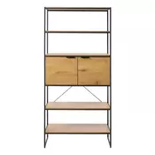 Regal v hrastovem dekorju v naravni barvi 90x190x40 cm Cesura – Unique Furniture