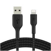 Belkin Lightning Lade/Sync Kabel 3m, ummantelt, mfi zert, schwarz
