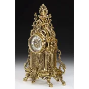 Casa Padrino luxury baroque table clock gold 27 x H. 44 cm - Baroque style bronze desk clock