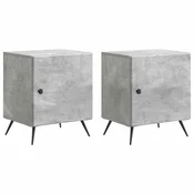 vidaXL Nočna omarica 2 pcs Betonsko siva 43 x 34,5 x 50 cm