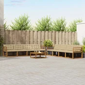 Set vanjskih sofa 9 kom. Prirodna i bež