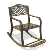 Northix Lito aluminijasti gugalni stol z naslonom za noge, ergonomska oblika
