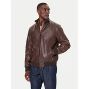 Milestone Usnjena jakna MSNaldo 53101821280 Rjava Regular Fit