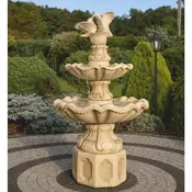 Casa Padrino Baroque Fountain Doves Beige A� 89 x H. 155 cm - Magnificent Garden Fountain