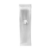 Qoltec Kabelske vezice/Zip vezice za večkratno uporabo | 7,2 * 450 mm | Najlon 66 UV | Bela